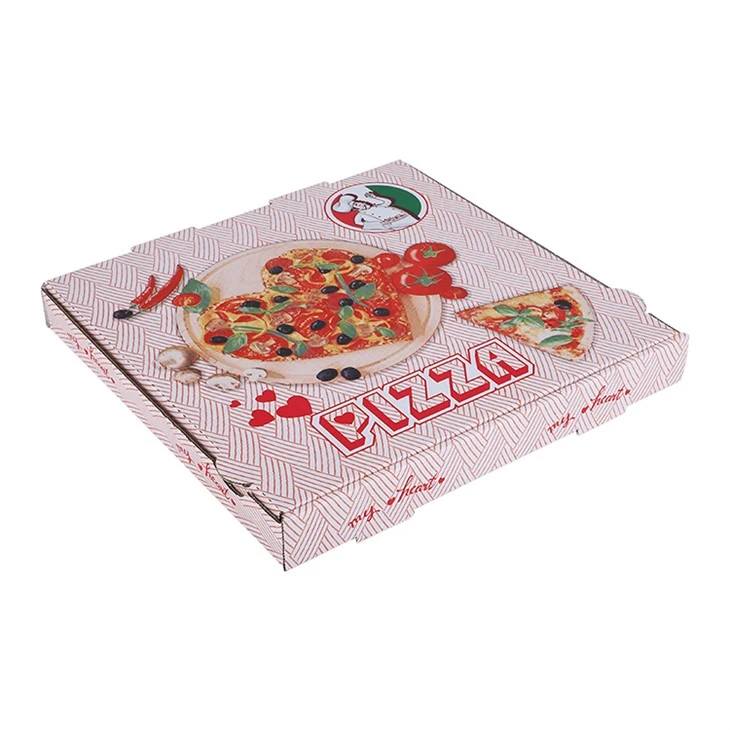 Caixa dobrável de papelão ondulado personalizada para pizza