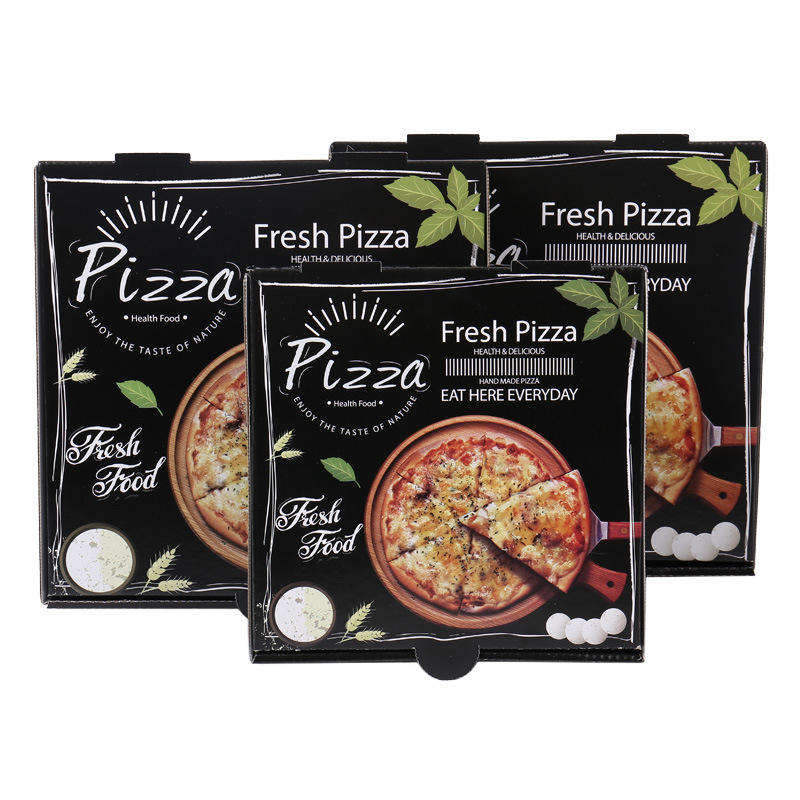 Caixa de pizza luxuosa de papelão ondulado com logotipo de qualidade alimentar